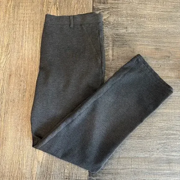 Quince Ultra-Stretch Ponte Straight Leg Pants Charcoal Large Tall 30" Inseam - Picture 6 of 11